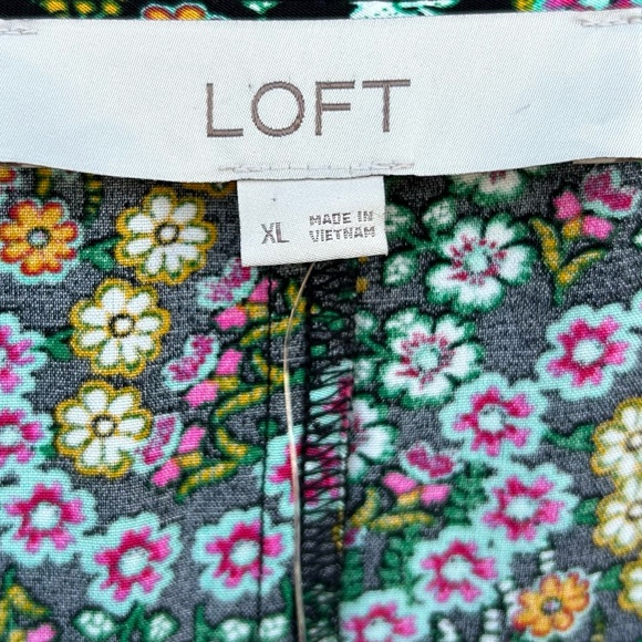 LOFT Dress Midi Floral Boho Romantic Cottagecore Prairie Green size XL NWT - Picture 2 of 7